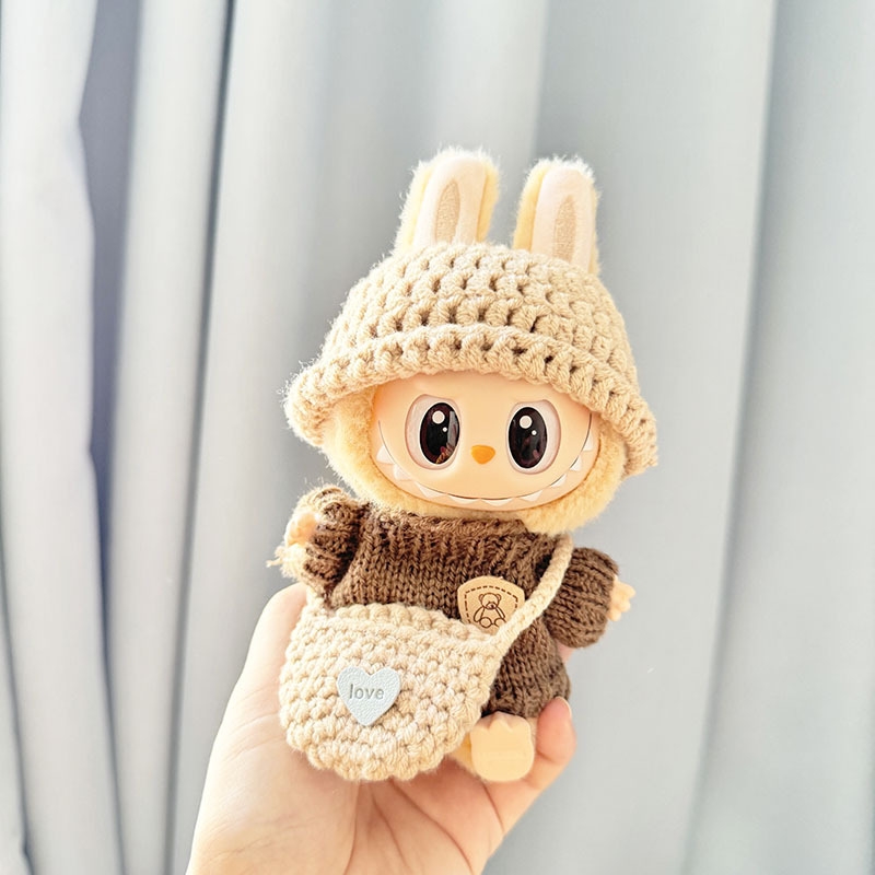 Labubu Bunny Hat Brown Outfit